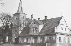 Pohled na lešenský kostel r. 1866